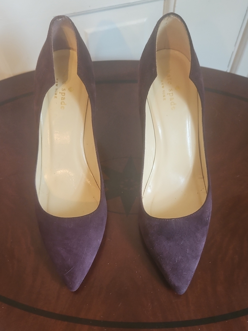 kate spade Plum Suede Pointed-Toe Pumps